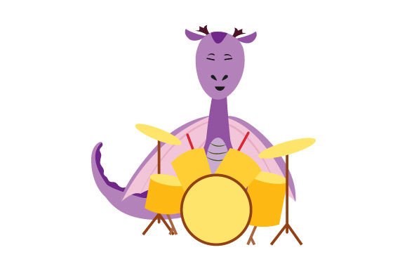 Download Dragon Playing Drums, Cartoon - Cartoon Collection