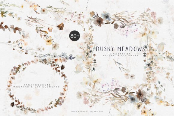 Download Watercolor Wildflowers Digital Clipart - Digital clipart Collection