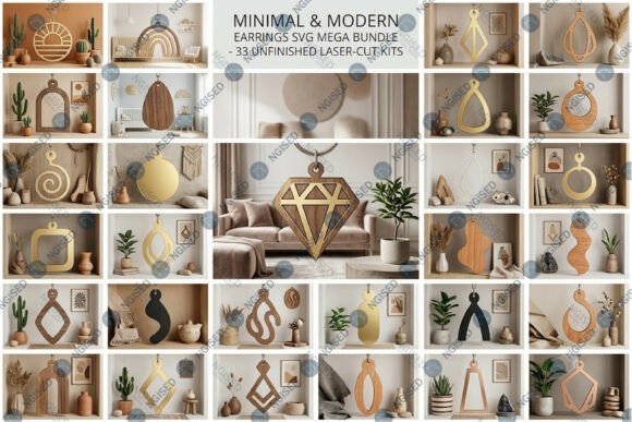 Download Minimal &amp; Modern Earrings SVG Mega Bundl - Premium Resources
