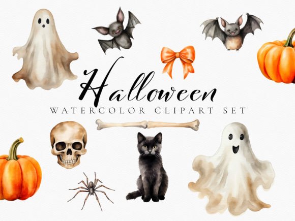 Download Watercolor Halloween Digital Clipart Set - Digital clipart Collection
