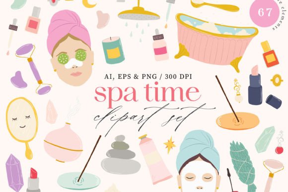 Download Spa Time Digital Clipart Set - Premium Bundle